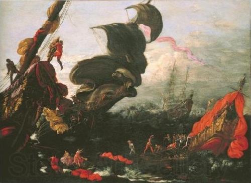 Agostino Tassi Naufragio della flotta di Enea Norge oil painting art